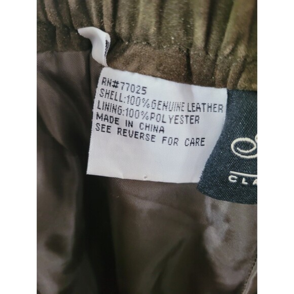 Terry Lewis Size M Olive Green  Suede Leather Zip Jacket  And Matching Pants - Picture 3 of 5